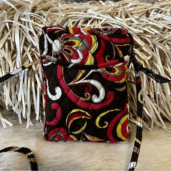 VERA BRADLEY Puccini Velcro Mini Hipster Crossbody Brown Yellow Orange Floral - Picture 8 of 14
